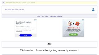 
                            4. SSH session closes after typing correct password - Unix.com