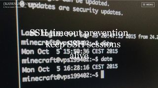 
                            4. SSH timeout prevention – keep SSH sessions alive - Bjørn Johansen