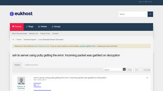 
                            10. ssh to server using putty getting the error: Incoming packet was ...