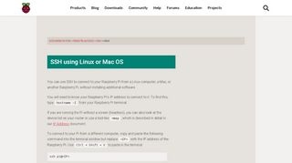 
                            8. SSH using Linux or Mac OS - Raspberry Pi Documentation