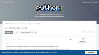 
                            12. SSH-Verbindung bei keyweb - Das deutsche Python-Forum