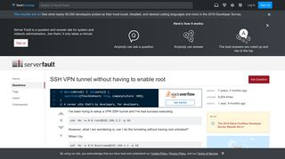 
                            2. SSH VPN tunnel without having to enable root - Server Fault