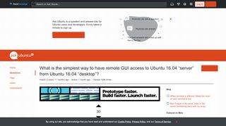 
                            2. ssh - What is the simplest way to have remote GUI access to Ubuntu ...