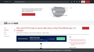 
                            1. ssh - Why can't PuTTy login to server after sshd_config ...