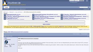 
                            7. SSH Willkommensnachricht einstellen - Linuxforen.de