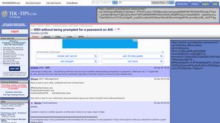 
                            1. SSH without being prompted for a password on AIX - IBM: AIX - Tek-Tips