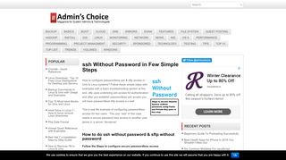 
                            7. ssh Without Password in Few Simple Steps - Admin's Choice