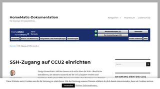 
                            1. SSH-Zugang auf CCU2 einrichten - HomeMatic-Dokumentation