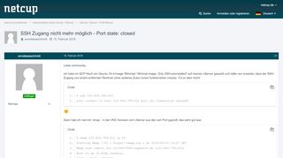 
                            5. SSH Zugang nicht mehr möglich - Port state: closed - vServer ...