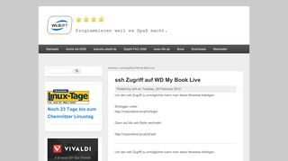 
                            10. ssh Zugriff auf WD My Book Live | wlsoft