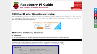 
                            7. SSH Zugriff unter Raspbian einrichten << Raspberry Pi Guide