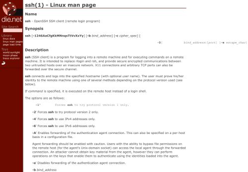 
                            11. ssh(1): OpenSSH SSH client - Linux man page