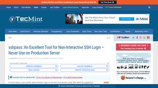 
                            9. sshpass: An Excellent Tool for Non-Interactive SSH Login - Never Use ...