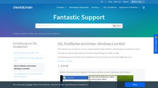 
                            12. SSL Postfächer einrichten: Windows Live Mail - Fantastic Support ...