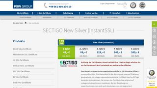 
                            6. SSL-Zertifikat - New Silver (InstantSSL) - PSW GROUP