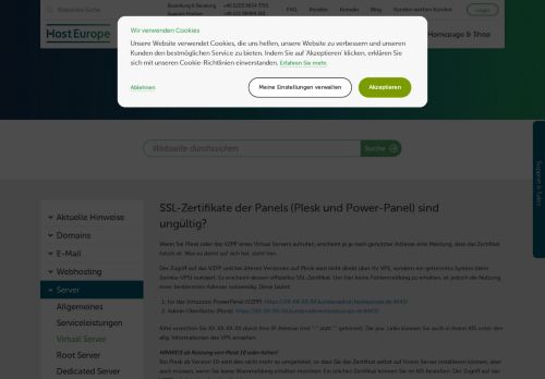 
                            7. SSL-Zertifikate der Panels (Plesk und Power-Panel ... - Host Europe