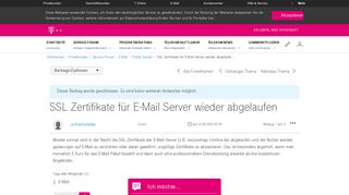 
                            12. SSL Zertifikate für E-Mail Server wieder abgelaufe... - Telekom hilft ...