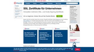 
                            2. SSL Zertifikate für Unternehmen | Thawte