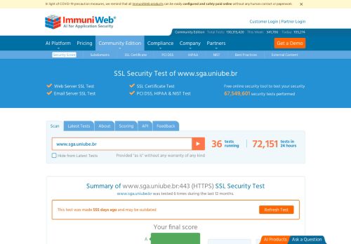 
                            12. SSLScan of www.sga.uniube.br - High-Tech Bridge SA