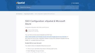 
                            7. SSO Configuration: eSpatial & Microsoft Azure | eSpatial Help Center