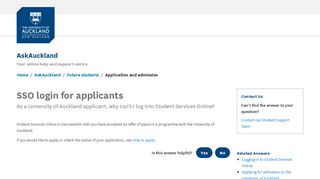 
                            2. SSO login for applicants - AskAuckland