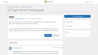 
                            4. SSO login instead of landing page - Microsoft Tech Community ...