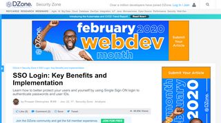
                            1. SSO Login: Key Benefits and Implementation - DZone Security