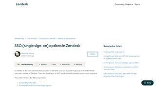 
                            3. SSO (single sign-on) options in Zendesk – Zendesk Support