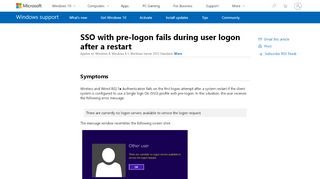 
                            10. SSO with pre-logon fails during user logon after a restart