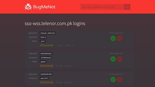 
                            5. sso-wss.telenor.com.pk passwords - BugMeNot