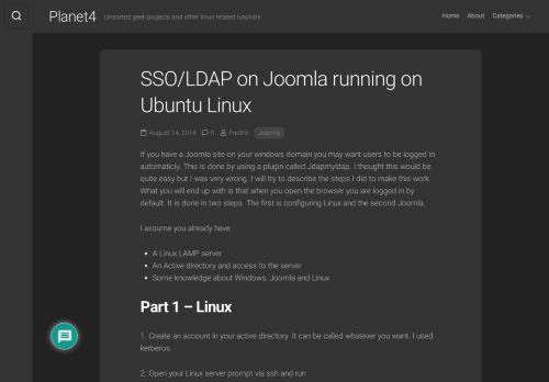 
                            7. SSO/LDAP on Joomla running on Ubuntu Linux | Planet4