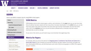 
                            8. SSRN Metrics - SSRN - Library Guides at University of Washington ...