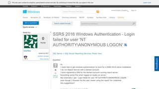 
                            2. SSRS 2016 Windows Authentication - Login failed for user 'NT ...