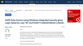 
                            4. SSRS Data Source using Windows integrated security gives Login ...