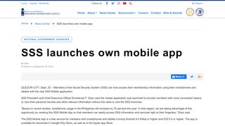 
                            12. SSS launches own mobile app | Philippine Information Agency