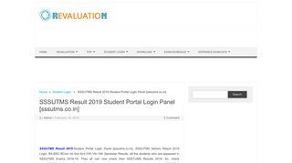 
                            12. SSSUTMS Result 2019 Student Portal Login Panel [sssutms.co.in]