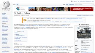 
                            12. St. Bridget College - Wikipedia