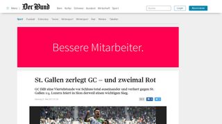 
                            5. St. Gallen zerlegt GC – und zweimal Rot - News Sport ... - Der Bund