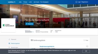 
                            12. St. Galler Kantonalbank - 47 Stellenangebote auf jobs.ch