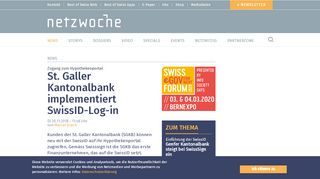 
                            6. St. Galler Kantonalbank implementiert SwissID-Log-in | Netzwoche