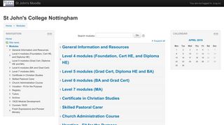 
                            3. St John's Moodle: Module categories