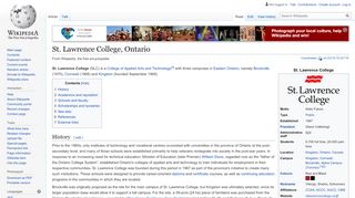 
                            12. St. Lawrence College, Ontario - Wikipedia