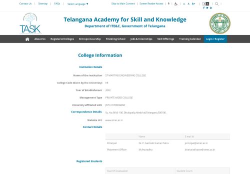 
                            6. st martins engineering college - TASK-Telangana Academy for Skill ...