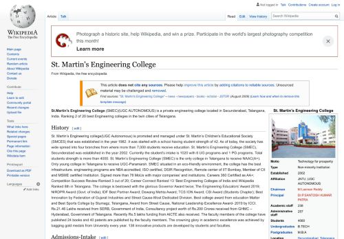 
                            3. St. Martin's Engineering College - Wikipedia