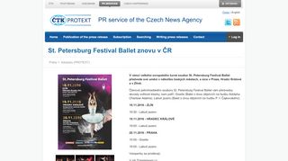 
                            11. St. Petersburg Festival Ballet znovu v ČR | Protext - distribution of ...