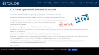 
                            10. STA Travel signs distribution deal with airbnb - WYSE Travel ...