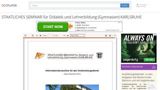 
                            8. STAATLICHES SEMINAR für Didaktik und ... - DocPlayer.org