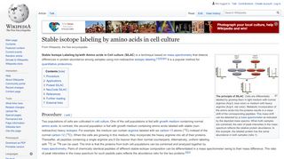 
                            9. Stable isotope labeling by amino acids in cell culture - Wikipedia