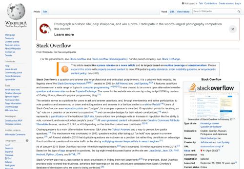 
                            8. Stack Overflow - Wikipedia