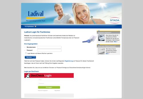 
                            3. STADA Arzneimittel AG: Ladival - Login für Apotheken